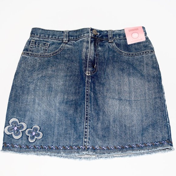 NEW Gymboree Frayed Denim Jean Skirt/Skort w/Adj. Waist & Built-In Short… - Picture 1 of 12